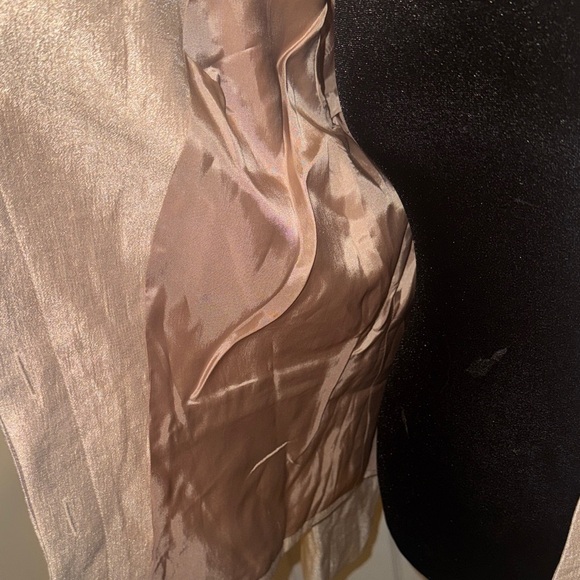 Adrianna Papell Shimmering Cream Blazer with Bow Accent - Picture 14 of 16